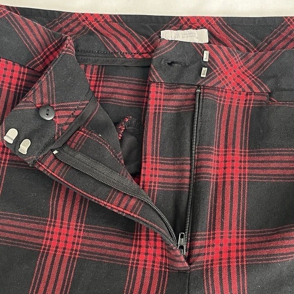 J.Jill Premium Bi-Stretch Plaid Trouser Pant Red Size 10 Preppy Clueless Classic - Picture 9 of 12